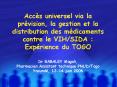 Accs universel via la prvision, la gestion et la distribution des mdicaments contre le VIHSIDA : Exp