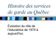 Histoire des services de garde au Qubec