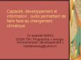 Capacit, dveloppement et information : outils permettant de faire face au changement climatique