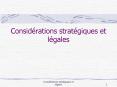 Considrations stratgiques et lgales