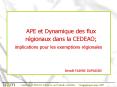 APE et Dynamique des flux rgionaux dans la CEDEAO implications pour les exemptions rgionales Benot F