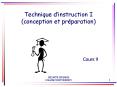 Technique dinstruction I conception et prparation