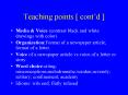 Teaching points contd