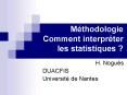 Mthodologie Comment interprter les statistiques