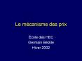 Le mcanisme des prix
