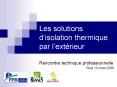 Les solutions disolation thermique par lextrieur