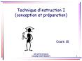 Technique dinstruction I conception et prparation
