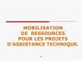MOBILISATION DE RESSOURCES POUR LES PROJETS DASSISTANCE TECHNIQUE'