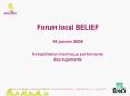 Forum local BELIEF 16 janvier 2008 Rhabilitation thermique performante des logements