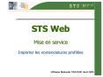 STS Web Mise en service Importer les nomenclatures profiles