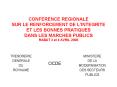 CONFERENCE REGIONALE SUR LE RENFORCEMENT DE LINTEGRITE ET LES BONNES PRATIQUES DANS LES MARCHES PUBL