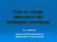 Prise en charge rducative des lombalgies chroniques