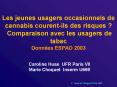Les jeunes usagers occasionnels de cannabis courent-ils des risques ?  Comparaison avec les usagers de tabac Donn