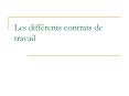 Les diffrents contrats de travail