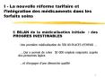 I La nouvelle rforme tarifaire et lintgration des mdicaments dans les forfaits soins