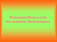 Pourquoi Dieu a cr les animaux domestiques