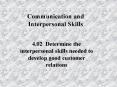 Communication and Interpersonal Skills