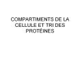 COMPARTIMENTS DE LA CELLULE ET TRI DES PROTINES