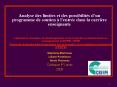 Analyse des limites et des possibilits dun programme de soutien lentre dans la carrire enseignante