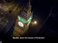 London from above at night