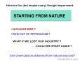 STARTING FROM NATURE