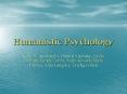 Humanistic Psychology