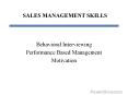 SALES MANAGEMENT SKILLS