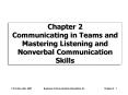 Chapter 2 Communicating in Teams and Mastering Listening and Nonverbal Communication Skills