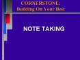 CORNERSTONE: Building On Your Best