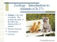Zoology : Introduction to Animals Ch.27