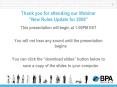 Thank you for attending our Webinar New Rules Update for 2008