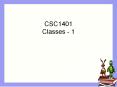 CSC1401 Classes 1