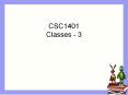 CSC1401 Classes 3