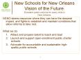 New Schools for New Orleans Vision of the Future: Excellent public schools for every child in New Or