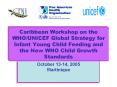 Caribbean Workshop on the WHOUNICEF Global Strategy for Infant Young Child Feeding and the New WHO C