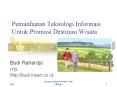 Pemanfaatan Teknologi Informasi Untuk Promosi Destinasi Wisata