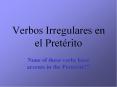 Verbos Irregulares en el Pretrito