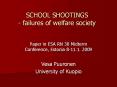 SCHOOL SHOOTINGS - failures of welfare society