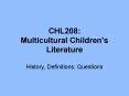 CHL208: Multicultural Childrens Literature