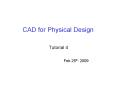 CAD for Physical Design