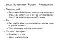 Local Government Powers: Privatization