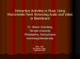 Interactive Activities in Music Using Macromedia Flash Streaming Audio and Video in Blackboard