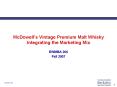 McDowells Vintage Premium Malt Whisky Integrating the Marketing Mix