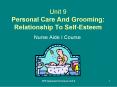 Unit 9 Personal Care And Grooming: Relationship To SelfEsteem