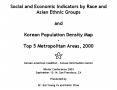 Social and Economic Indicators by Race and Asian Ethnic Groups and Korean Population Density Map Top