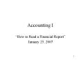 Accounting I