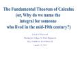 The Fundamental Theorem of Calculus