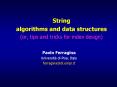 String algorithms and data structures or, tips and tricks for index design