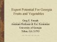 Export Potential For Georgia Fruits and Vegetables