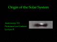 Origin of the Solar System